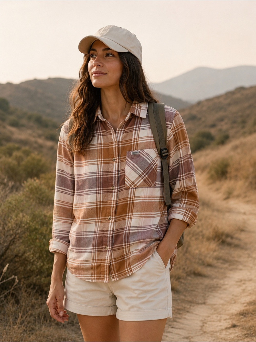 Columbia | 100% Cotton Plaid Button-Up Shirt | Outdoor Hiking Casual Fall